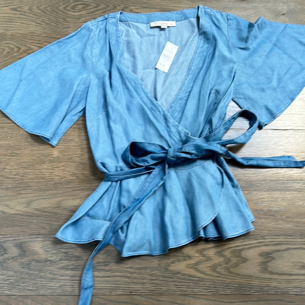 Loft chambray wrap shirt